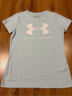Under Armour Women's Pale Blue Logo Short-Sleeve Tee